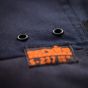 Scruffs Trade Shorts Navy - detail logo Scruffs oranje | Boudo, veilig en comfortabel werken