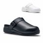 Shoes for Crews Triston SB SRC | Zwart en wit | Driekwartsaanzicht | SKU's 80045 en 80046