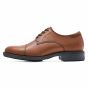 Shoes for Crews Senator, elegant gestylde bruine antislipschoenen voor heren - linkeraanzicht | SKU 1211