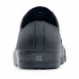 Shoes for Crews Delray, zwarte antislipschoenen met moderne uitstraling - achteaanzicht | SKU 38649