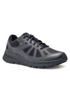 Shoes for Crews Endurance, zwarte sportieve antislip werkschoenen - driekwartsaanzicht | SKU 22782
