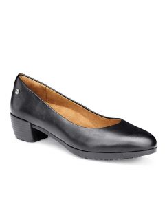 Shoes for Crews Willa, zwarte elegante antislipschoenen voor dames - driekwartsaanzicht | SKU 55452
